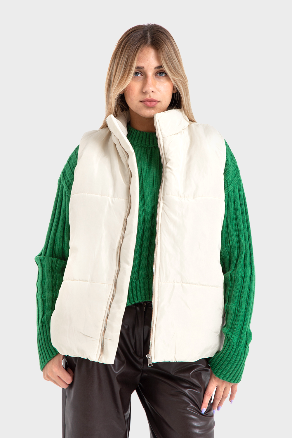 Off White Puffer Vest OKOYE