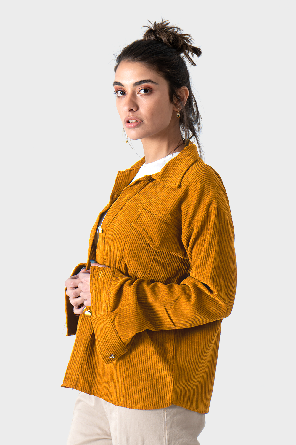 yellow velvet shirt