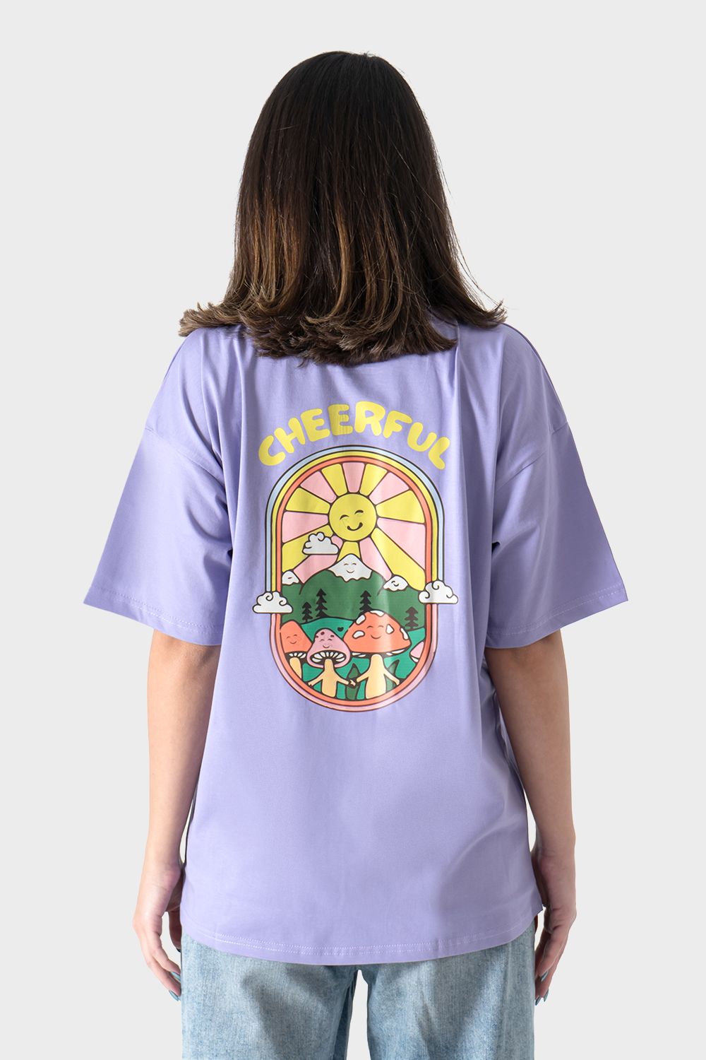Lavender Printed Oversized T-Shirt