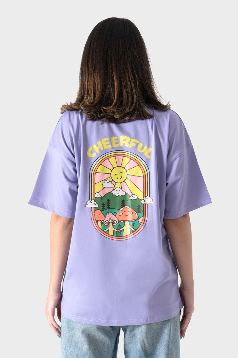 Lavender Printed Oversized T-Shirt