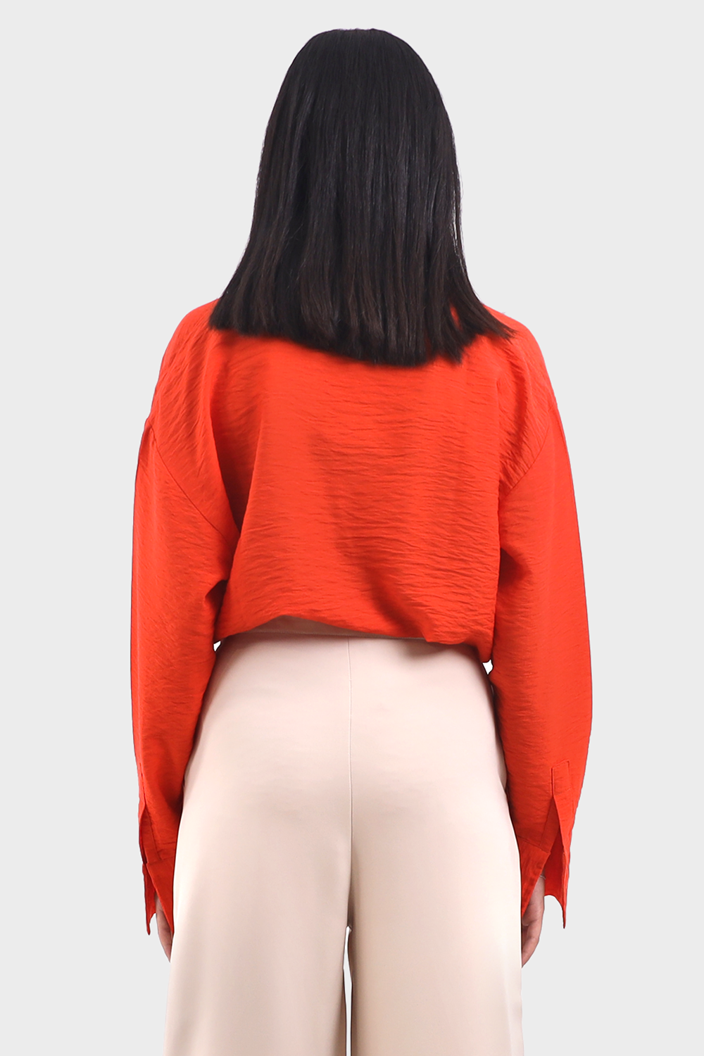 Orange Oversized Linen Shirt