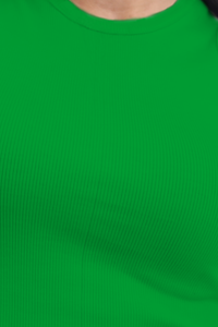 Green Ribbed Cropped Tank Top