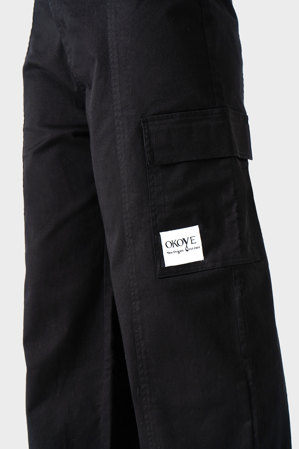 Black Wide Leg Cargo Pants