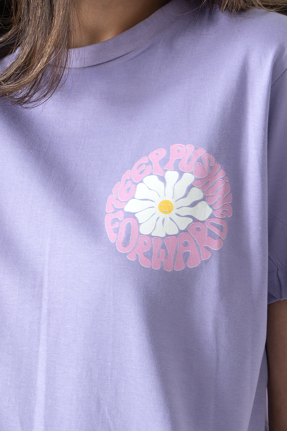 Lavender Flower Printed Short Sleeves T-Shirt