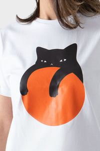 Black Cat Printed Short Sleeves T-Shirt