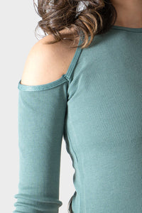 Mint Slit Shoulder Top