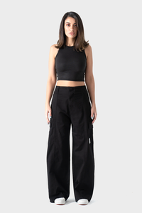 Black Wide Leg Cargo Pants