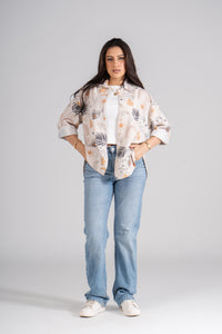 Printed Long Sleeve Turkish Linen Shirt