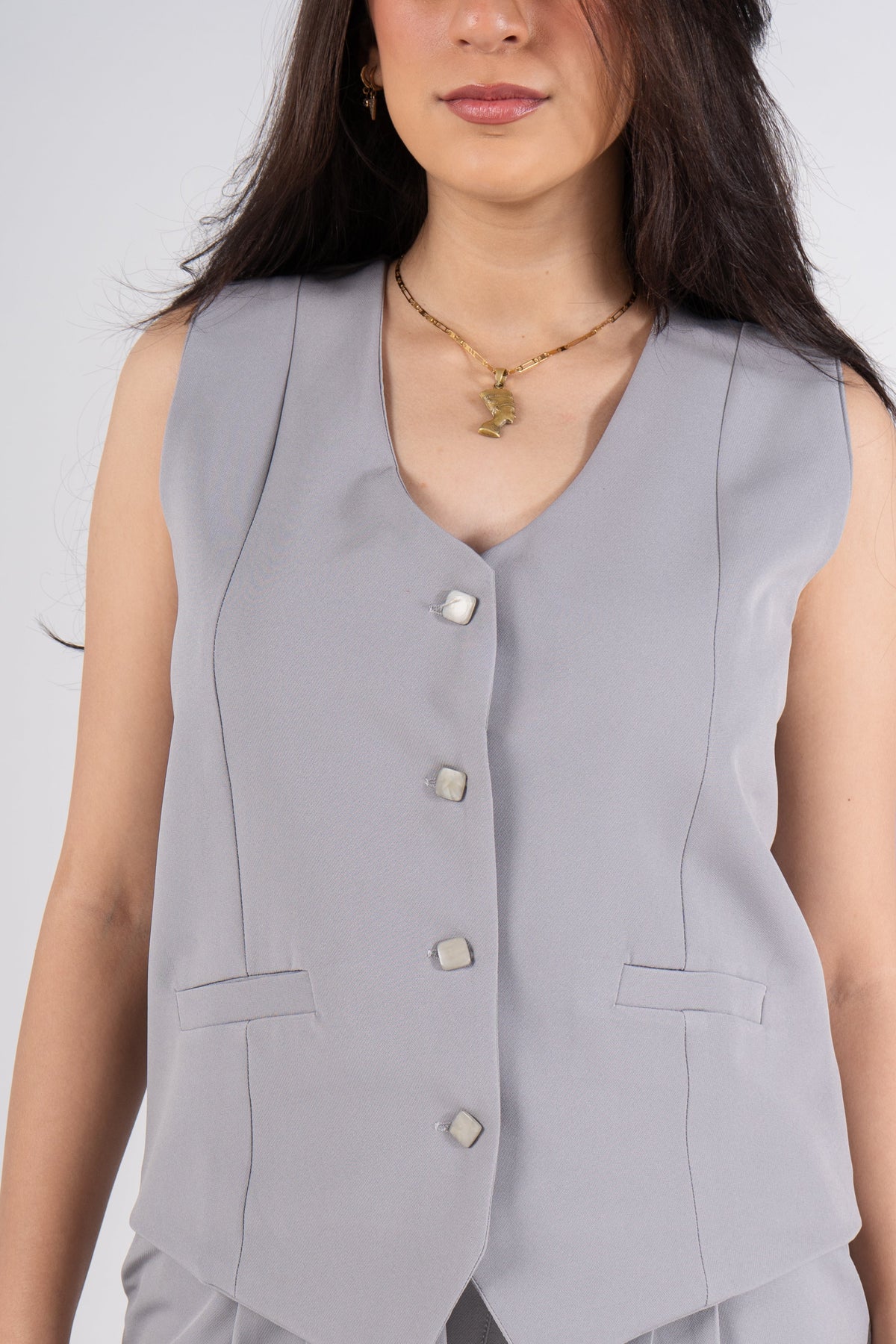 Metallic Vest Suit