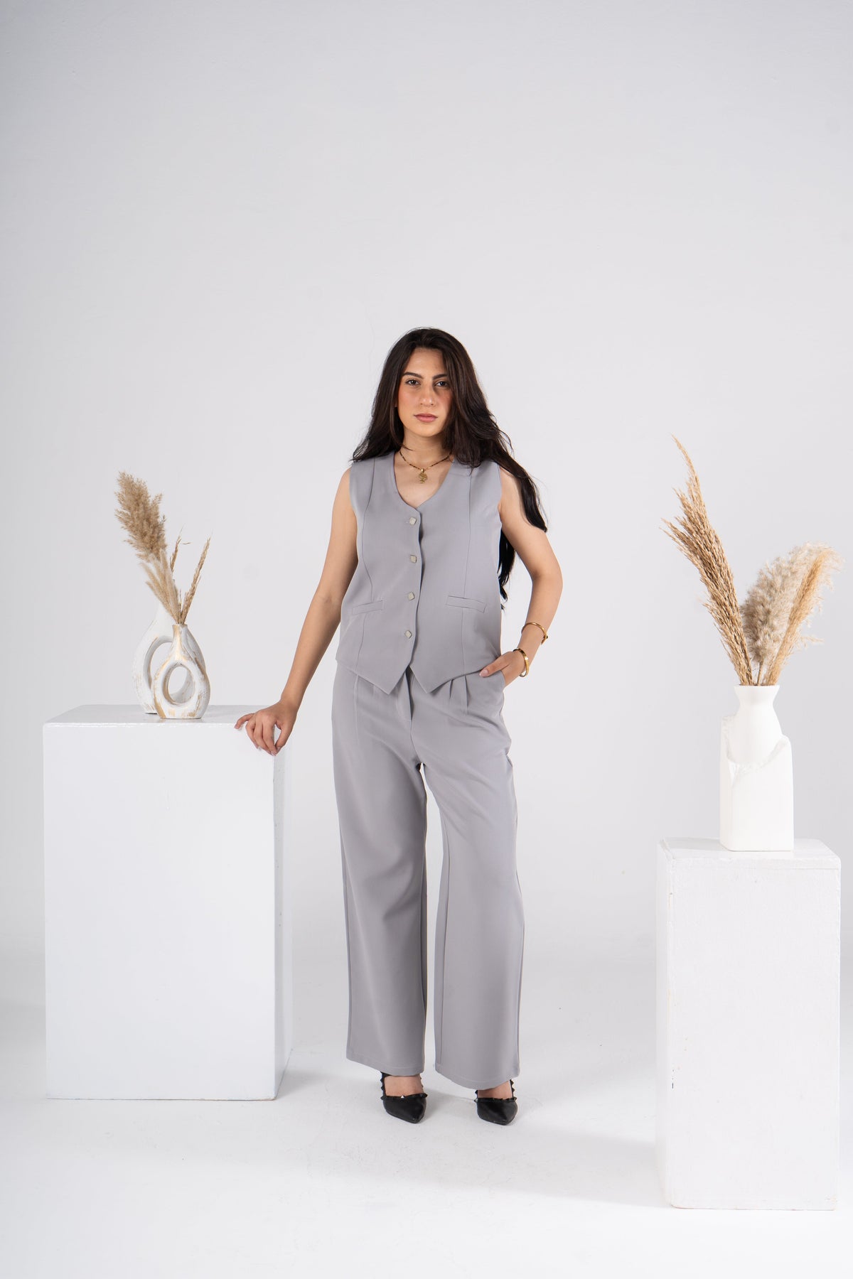 Metallic Vest Suit