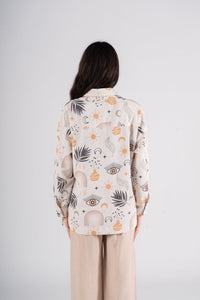 Printed Long Sleeve Turkish Linen Shirt