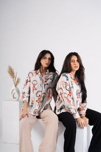 Printed Long Sleeves Turkish Linen Shirt