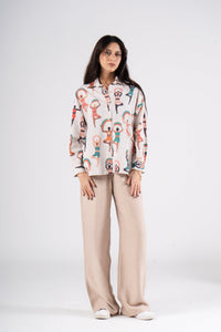 Printed Long Sleeves Turkish Linen Shirt