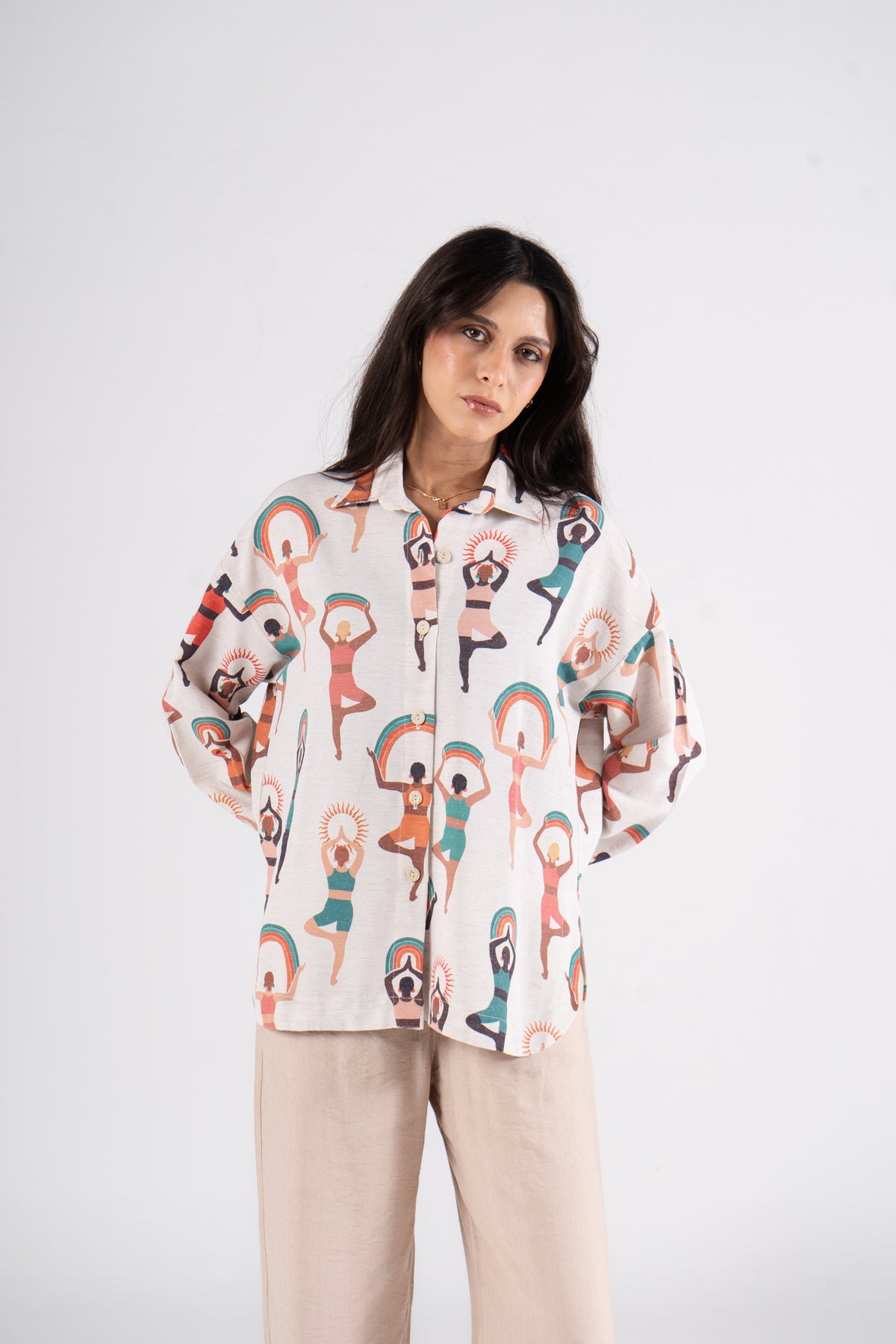 Printed Long Sleeves Turkish Linen Shirt