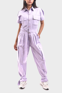 Light Lavender Front Pockets Jumpsuit