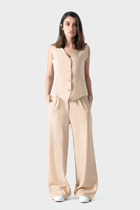 Beige Vest Suit